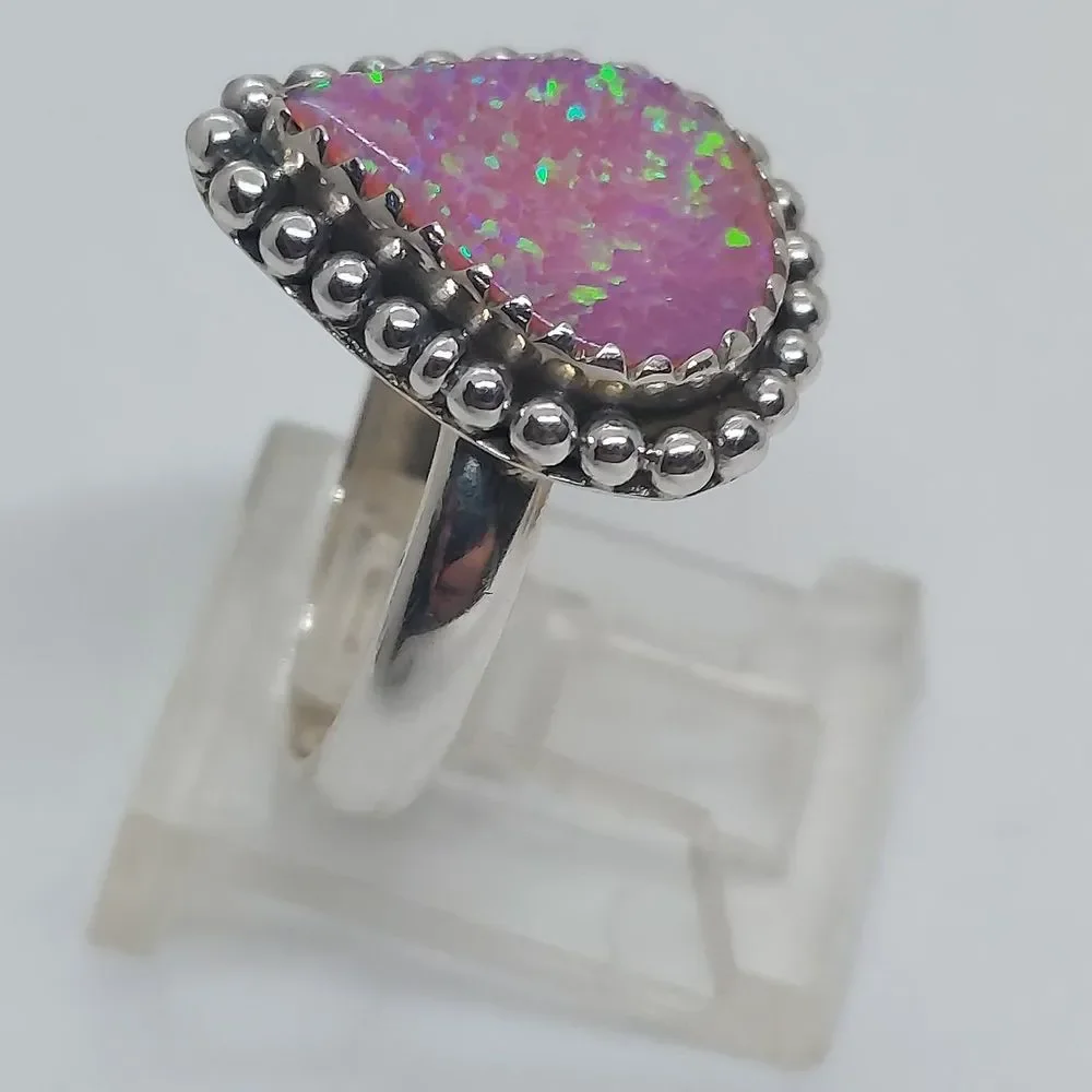 Opal Ring‎ 925 Sterling silver size 7.25